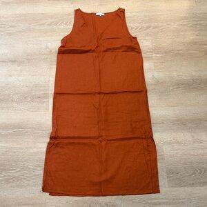 Madewell Rust Sleeveless Midi Dress